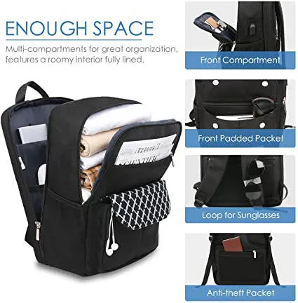 High Quality Anti Theft USB Port Laptop Water Resistant Durable Backpack