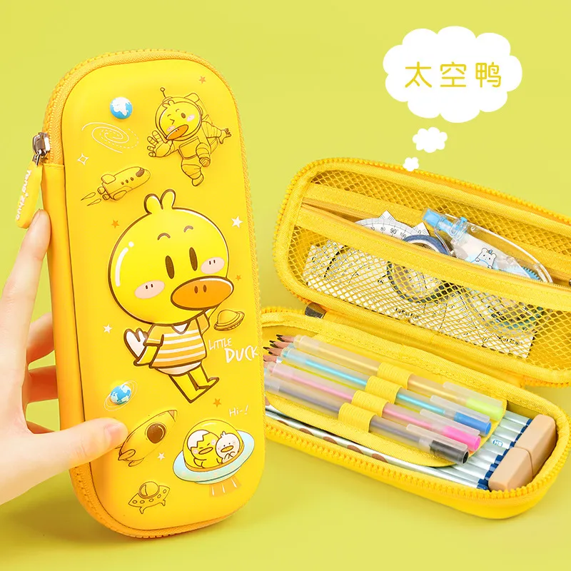 Cartoon Waterproof Pencil Case Girls Pupils Cute Pencil Box Wholesale Multifunctional 3D Stereo Pencil Case