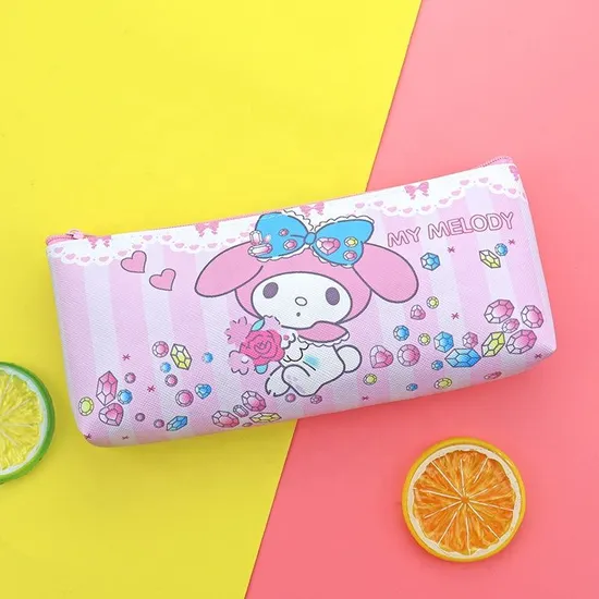 Cartoon School Stationery Storage Pouch Cute Kawaii Pencil Bag for Girls