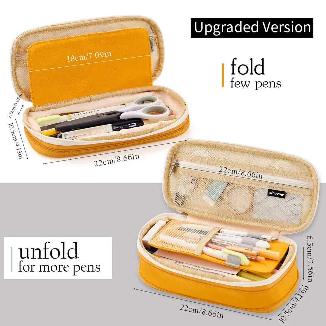 College School Pencil Storage Pen Case Canvas Pencil Pouch Bag for Students