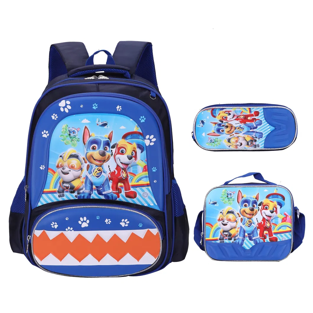 3D Cartoon Character 16 Inch 3PCS School Bag Set Kids with Pencil Case and Lunch Bag Wholesale School Bags for Primary Student