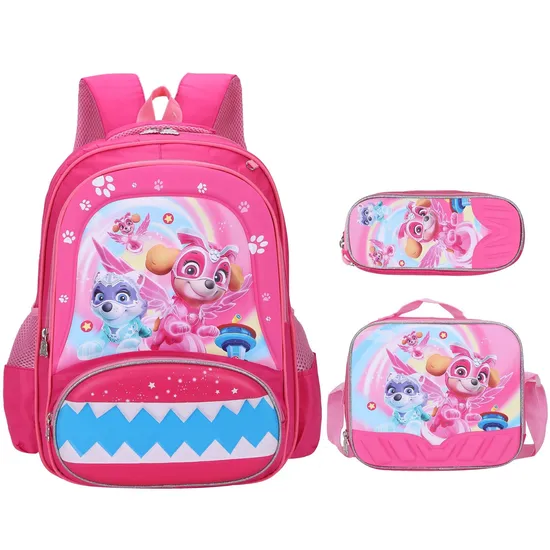 3D Cartoon Character 16 Inch 3PCS School Bag Set Kids with Pencil Case and Lunch Bag Wholesale School Bags for Primary Student