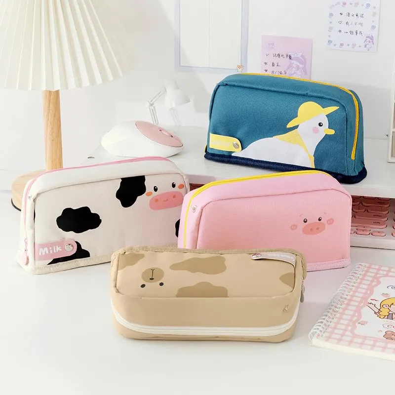 Factory Price Large Capacity Pen Case Cute Pen Bag Office Stationery Bag Pencil Case