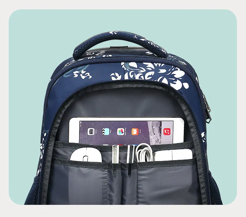 Children Lightweight School Bag Backpack on Wheels Detachable Trolley School Bags