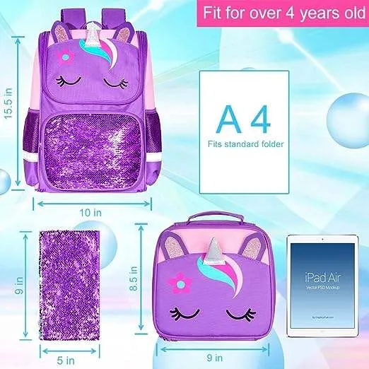 Unicorn Sequin Schoolbag Factory Price Girl School Backpack Pink Schoolbag for Girls