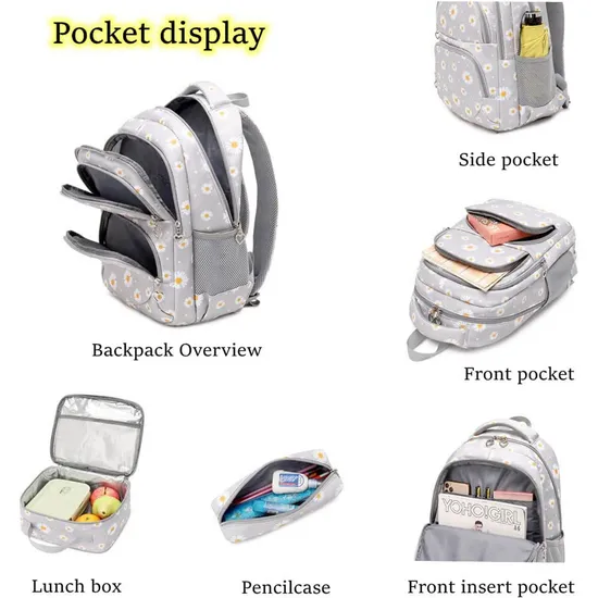 Daisy Prints Backpack Sets Kids Backpack for School Cute Girls Student Custom High Quality Travel Work School Backpack