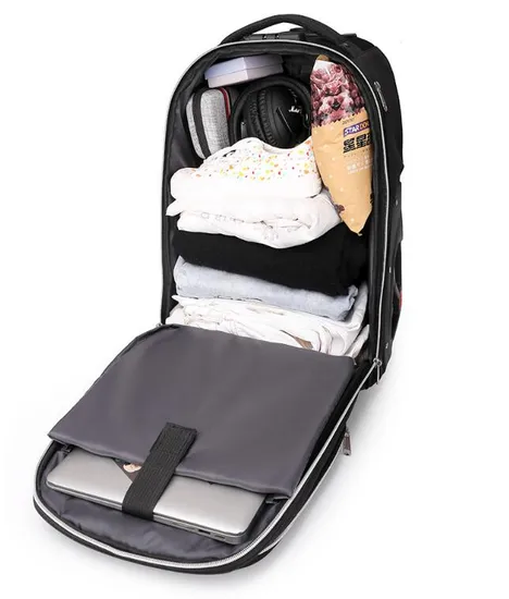 Men Wholesale Customized Wheel Trolley Travel Bag Backpack Rolling Travel Backpack Business Backpack