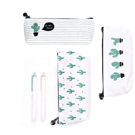 Wholesale Cheap School Kids Gifts Zipper Canvas Cute Cactus Pencil Pouch5.0 (1 review) Ready to Ship