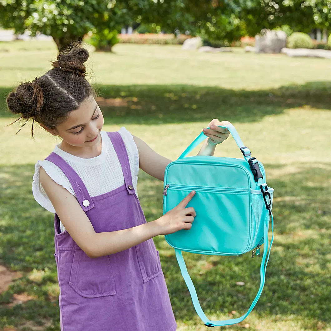 Fashion Holographic Rainbow Travel Thermal Picnic Bag Kids Portable School Insulated Food Lunch Cooler Bag for Children