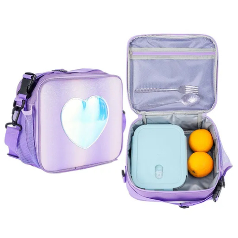 Fashion Holographic Rainbow Travel Thermal Picnic Bag Kids Portable School Insulated Food Lunch Cooler Bag for Children