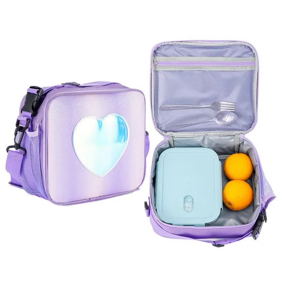 Fashion Holographic Rainbow Travel Thermal Picnic Bag Kids Portable School Insulated Food Lunch Cooler Bag for Children