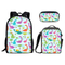 3PCS Children Match School Bags Dinosaur Cartoon Printing School Bag and Lunch Bag Set