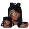 Back to School Backpack Kids Bag African American Black Art Girls Schoolbag Mochila 3PCS Set School Bags for Girls
