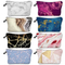 Fashion Custom Marble Zipper Cosmetic Pouch Large Capacity Leather Pencil Bag