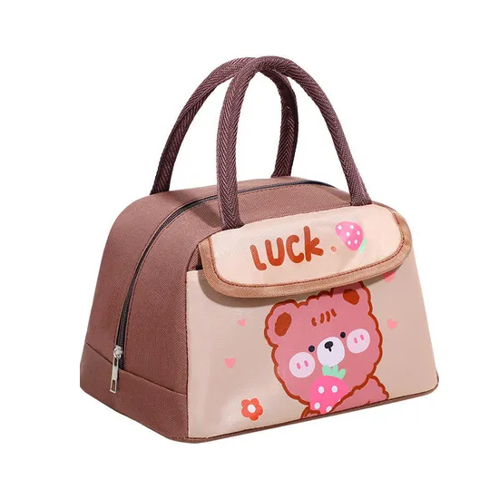 New Cute Cartoon Animal Insulation Bag Large Capacity Portable Kids Lunch Cooler Bag Students Thermal Bento Meals Food Bag