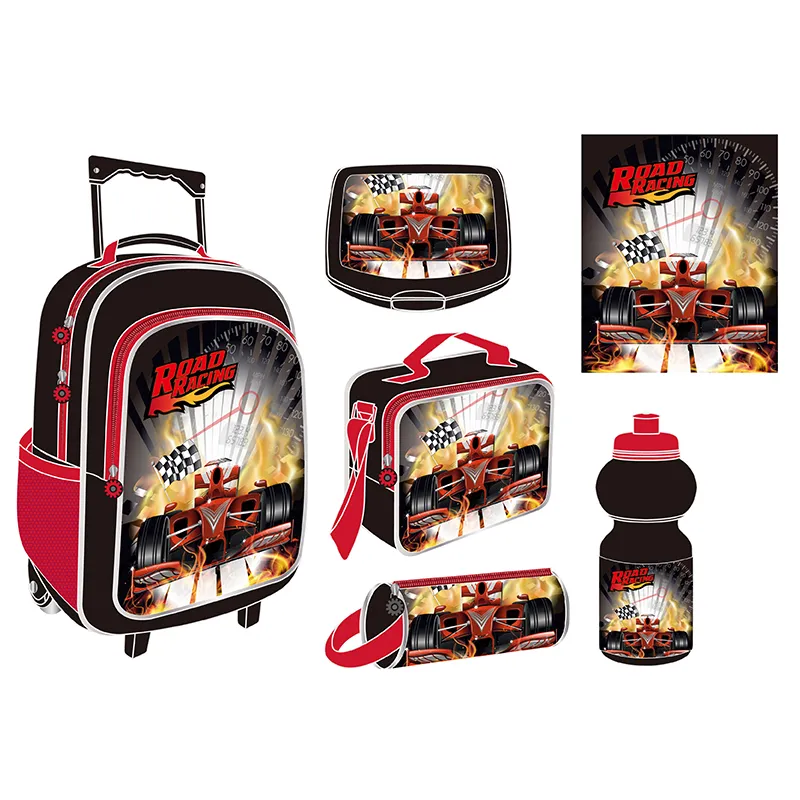 Custom 5 PCS Set Waterproof Backpack Girl Daily Fashion Kids Character School Trolley Bags