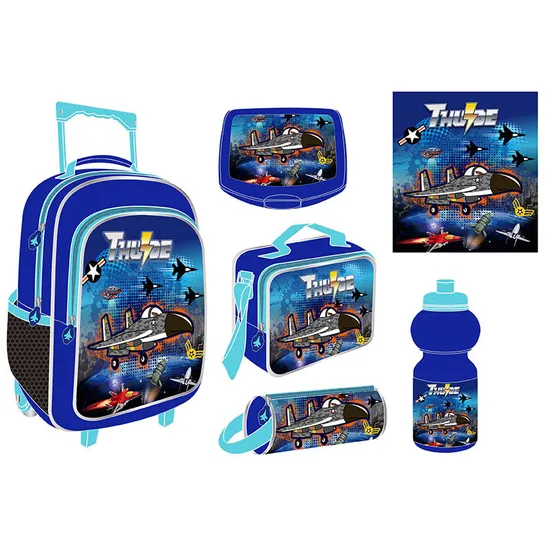 Custom 5 PCS Set Waterproof Backpack Girl Daily Fashion Kids Character School Trolley Bags