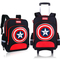 Captain America Detachable Carry-on Luggage Kids School Trolley Bags