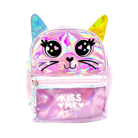 Laser PU Material Large-Capacity Animal Cartoon School Bag Custom Printing Animal Backpack for Kids