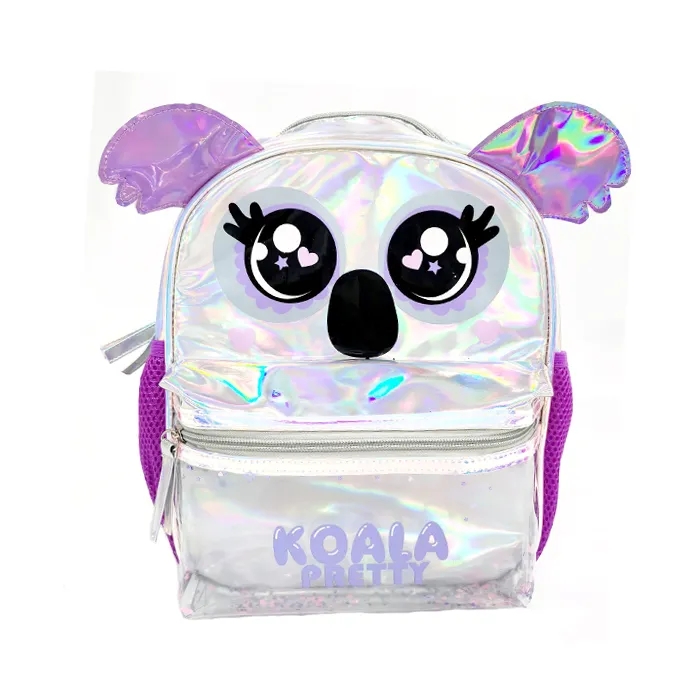 Laser PU Material Large-Capacity Animal Cartoon School Bag Custom Printing Animal Backpack for Kids