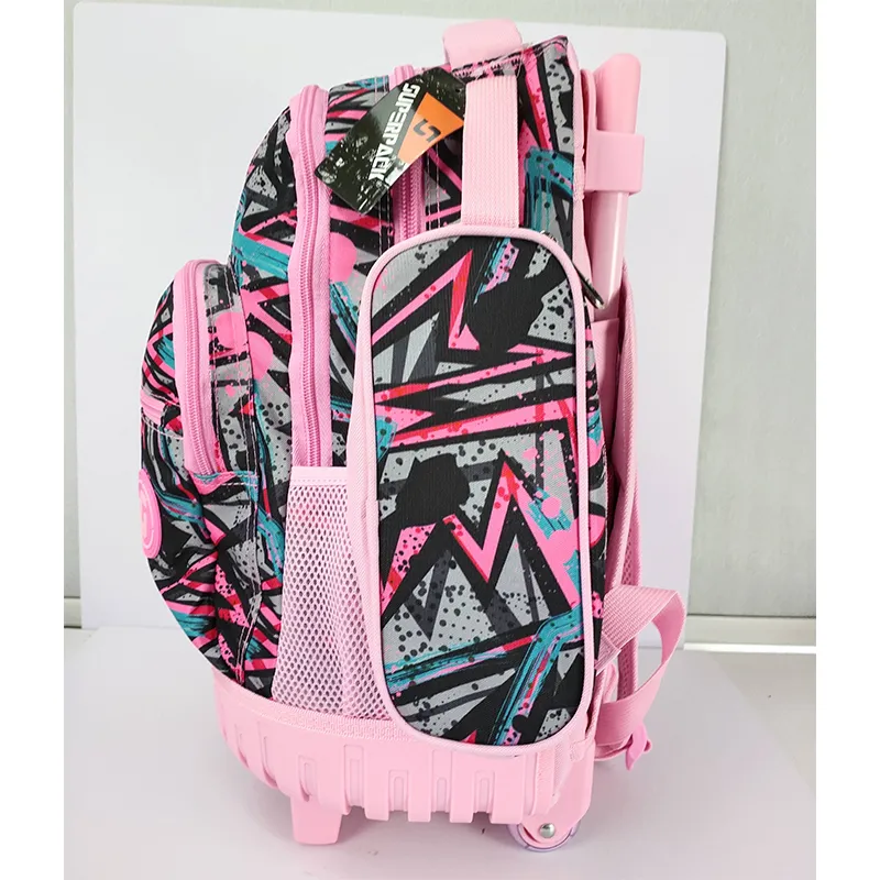 Kids Trolley Bags for School Backpack with Wheels Children School Rolling Backpack for Girls