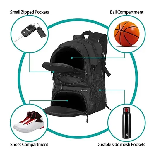 Custom Youth Sports Equipment Logo BSCI Factory Wholesale High Quality Large Capacity Waterproof Basketball Bag