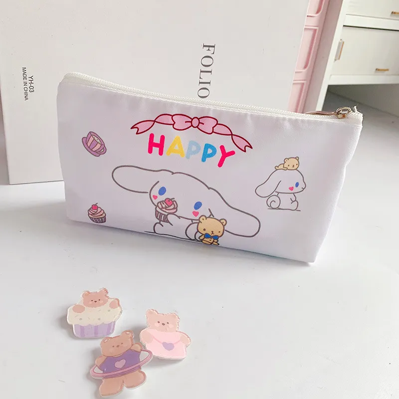 School Kids Stationery Storage Zipper Pouch Kawaii Anime Canvas Pencil Bag
