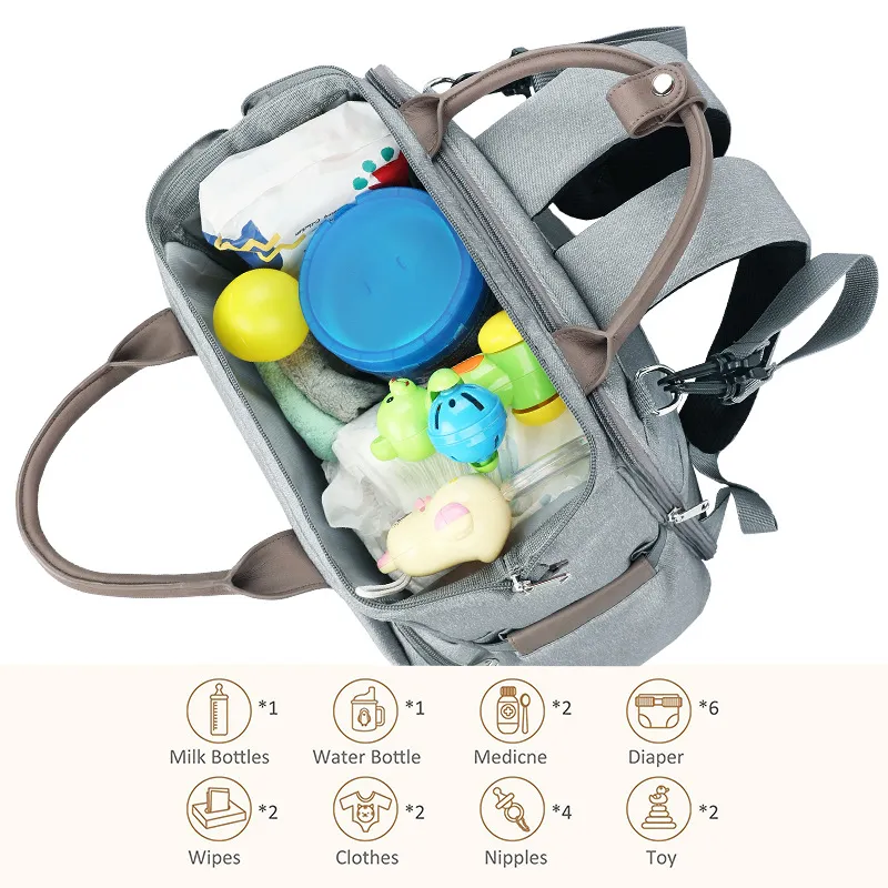 Customized Double Shoulder Mommy Bag Large Capacity Mother and Baby Supplies Storage Backpack