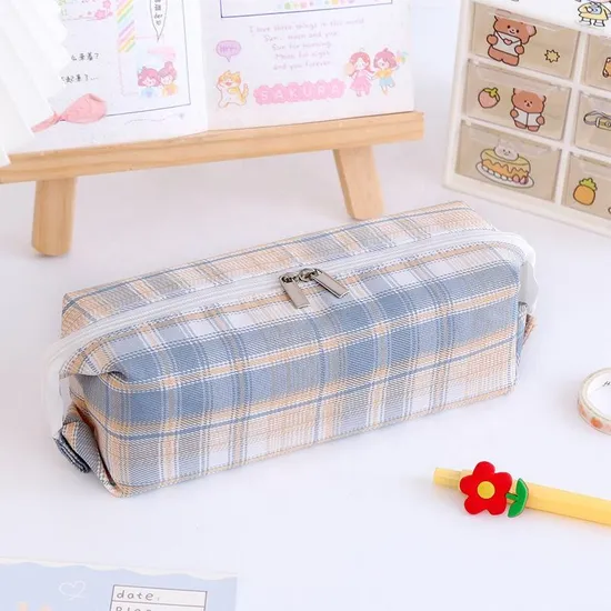 Multifunction Fashion School Stationery Pen Bag Student Canvas Zipper Pencil Case