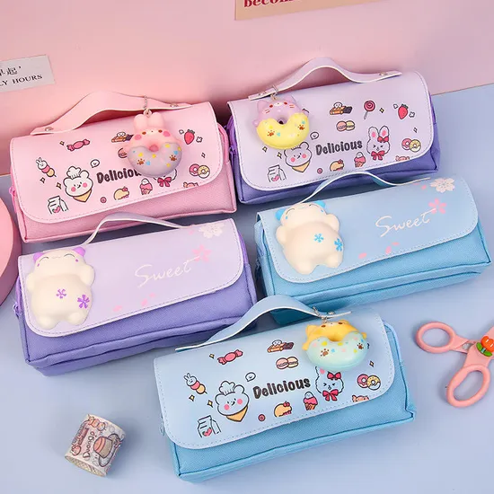 Large-Capacity Student Cute Decompression Stationery Bag Cartoon Creative Multi-Functional Stationery Box Pencil Bag