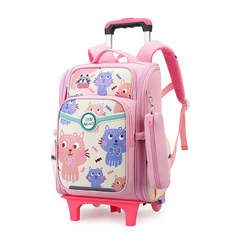 Elementary School Students Trolley Schoolbags Lightweight Towable and Detachable Two-Purpose Trolley Schoolbag