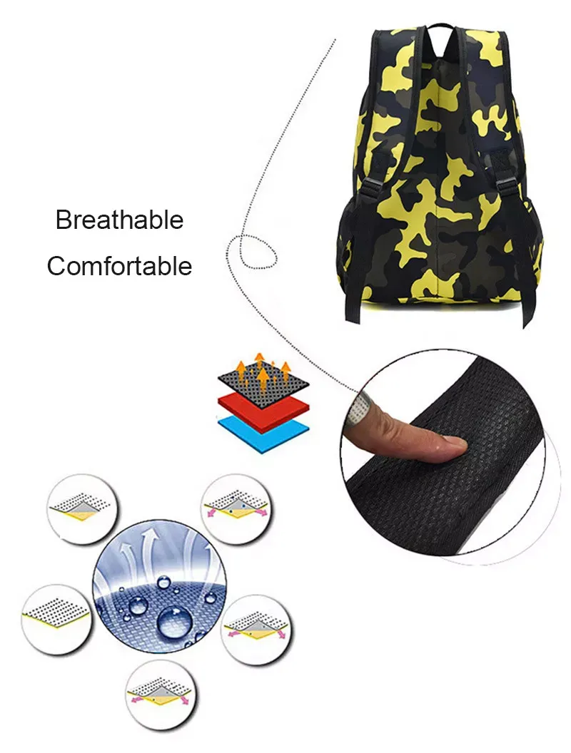 Camouflage All Over Print Backpacks School Bags Students Cute Printing Oxford Rucksack Mochilas Infantiles Bagpack