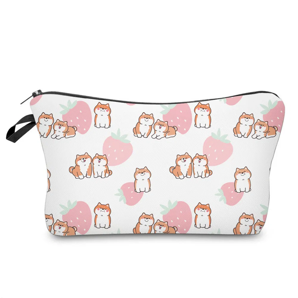 2023 New Customized Cartoon Cute Dog Pencil Pouch Lady Cosmetic Makeup Bag