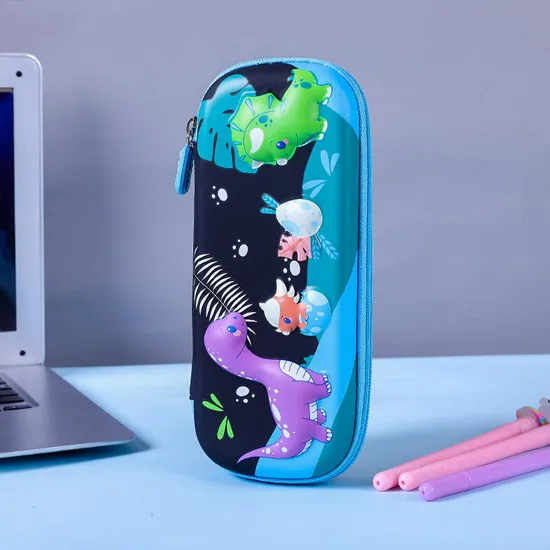3D Embossed Pencil Case for Kids Pen Pouch for Kids Zipper Closure Crayon Organizer Box