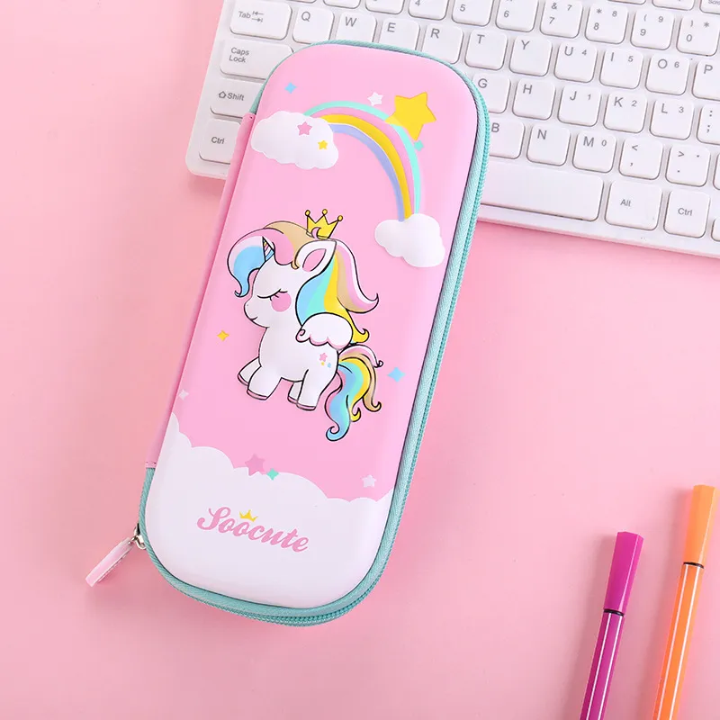 3D Embossed Pencil Case for Kids Pen Pouch for Kids Zipper Closure Crayon Organizer Box