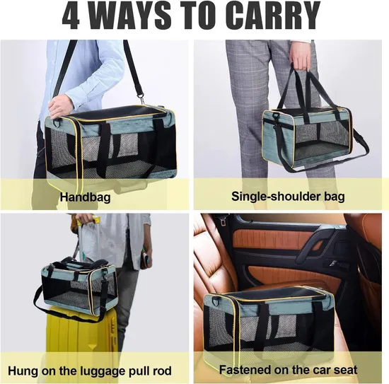 Factory Custom Soft Side Pet Travel Carrier Airline Approved Pet Carrier for Dog and Cat