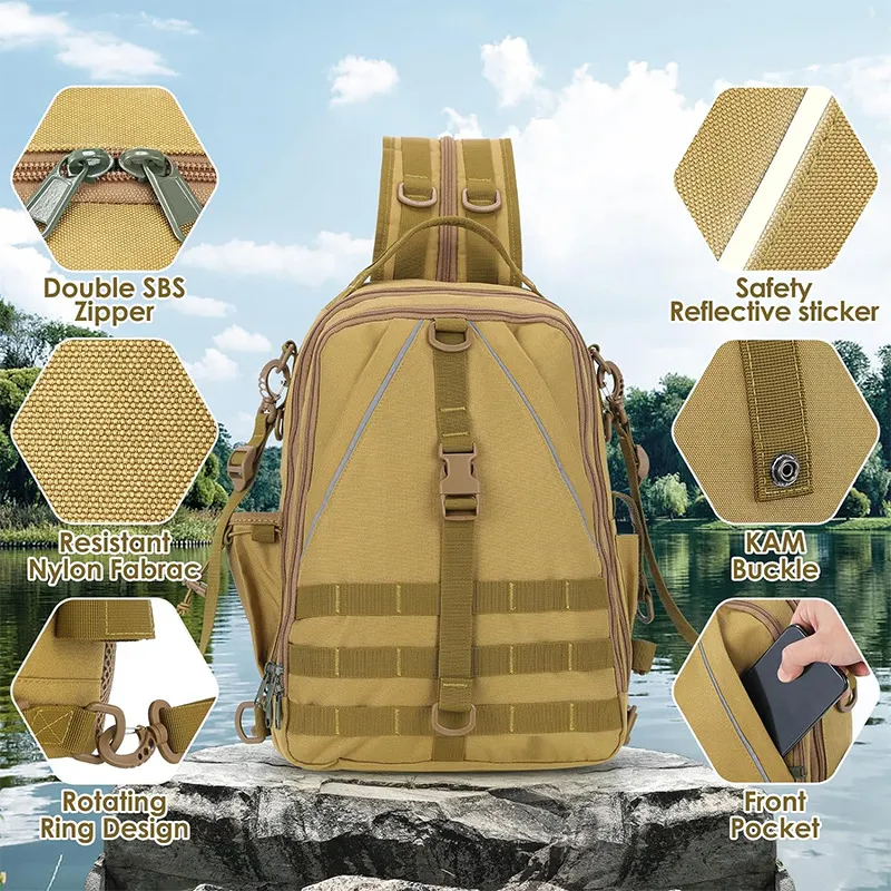 Factory Tactical Style Outdoor Fishing Backpack Fishing Rod Gear Bag