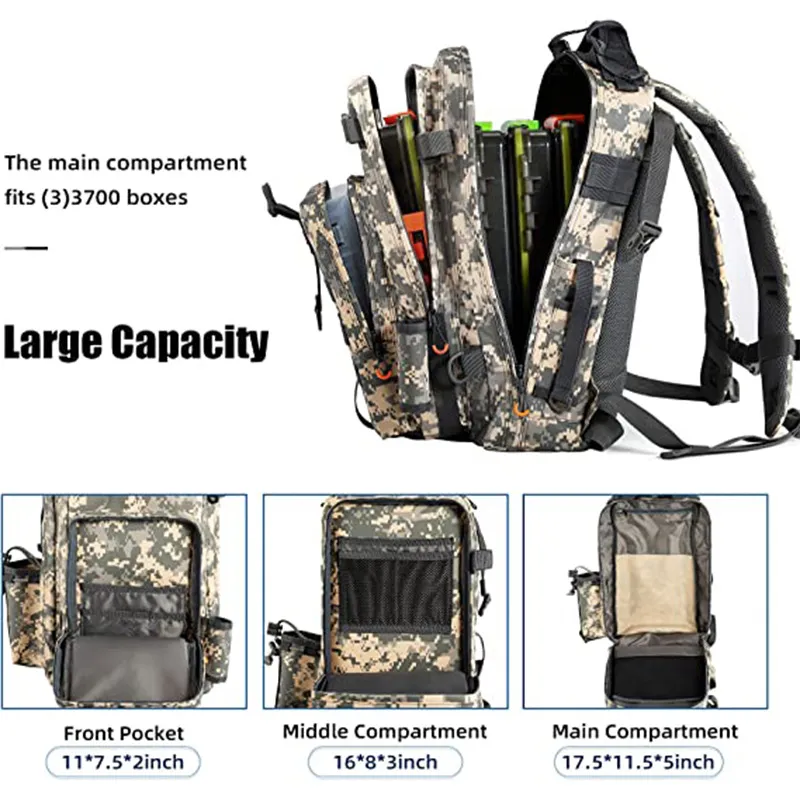 Factory Customized Tactical Outdoor Waterproof Fishing Backpack Fishing Gear Equipment Bag
