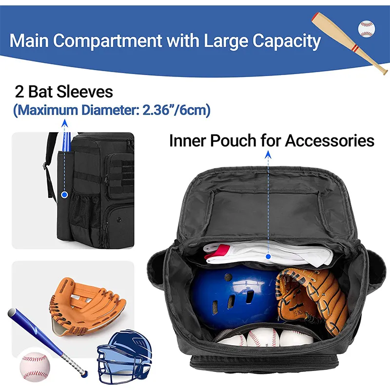 Customized Outdoor Hockey Backpack Baseball and Softball Backpack