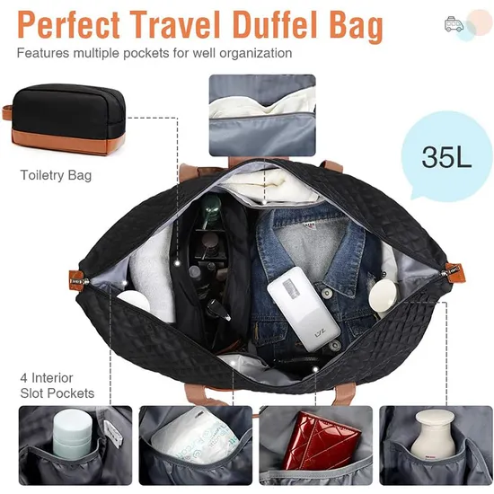 Hot Selling Women′s Overnight Bag Business Travel Bag Set with Shoe Compartment