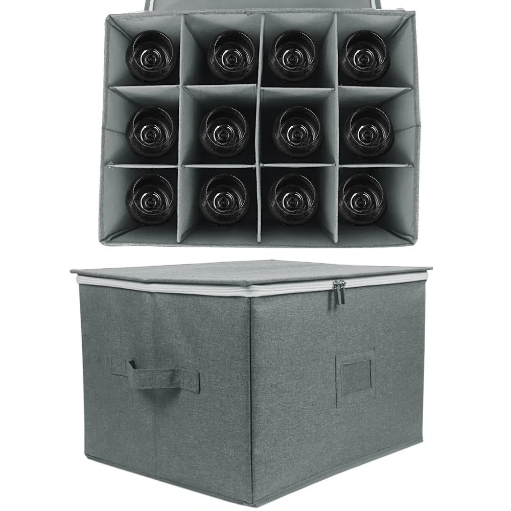 Wine Glass Storage Bag Foldable High Legged Wine Glass Storage Cooler Bag