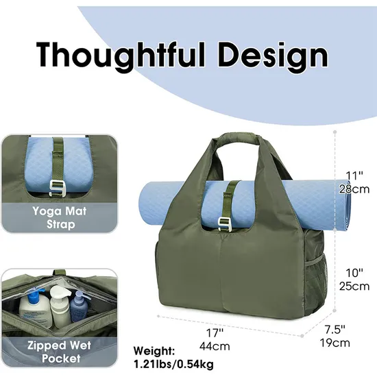 Factory Cross-Border Hot Selling Women′s Waterproof Fitness Bag Gym Yoga Mat Handbag