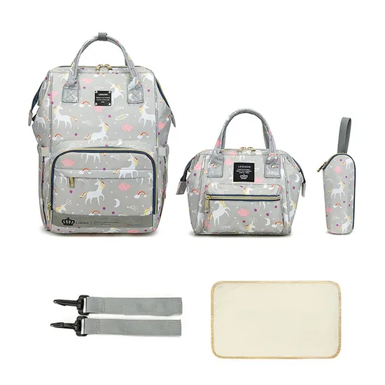 Mommy Bag Multi Functional Large Capacity Handbag Three Piece Set Mother Bag
