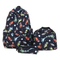 Cartoon Dinosaur Backpack with Graffiti Print Three Piece Set Large Capacity Student Backpack