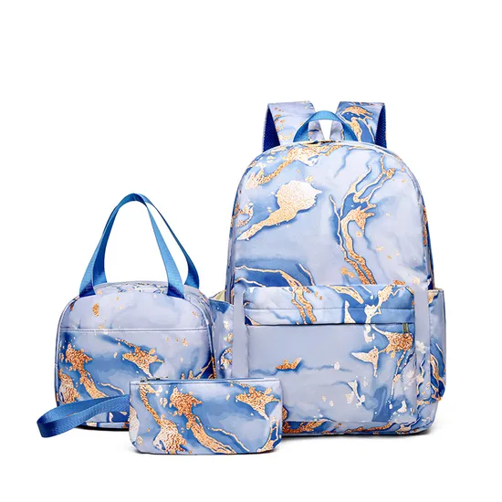 New Gradient Fashion Backpack for Junior and High School Students Three Piece Backpack Set