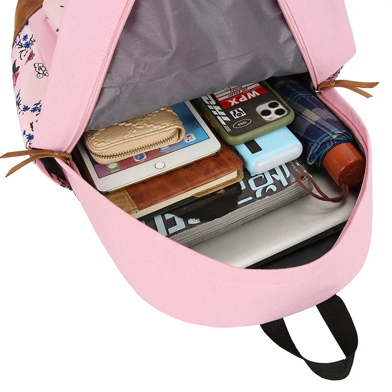 New Casual Backpack Three Piece Set with Large Capacity Student Backpack