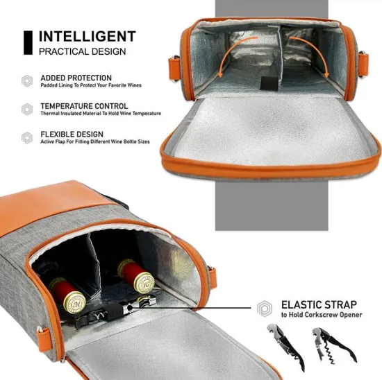Customize Your Logo Aluminum Foil Cooler Bottle Bag Insulated Wine Cooler Bag