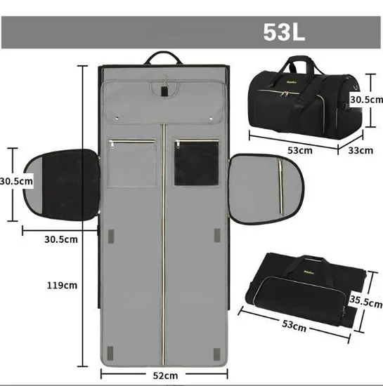 Business Travel Duffle Custom Logo Foldable Suit Cover Garment Bag