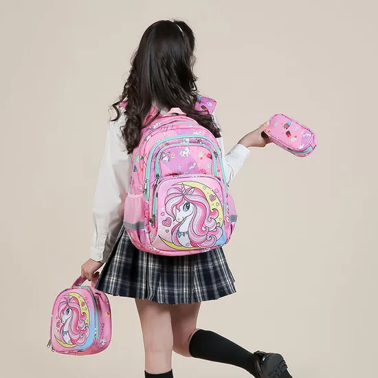New Backpack for Elementary School Girls and Children 3-Piece Set Backpack Wholesale