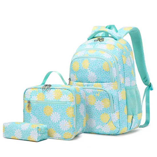 2024 New Printed High School Girls Bag Large Capacity Three Piece Backpack